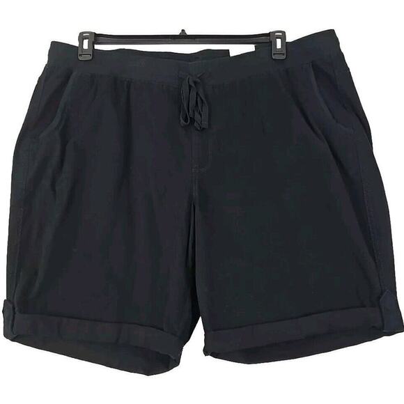 Style & Co ~Woman Plus Size 3X~ Deep Black Core Shorts Elastick Waist NWT. - Picture 1 of 9